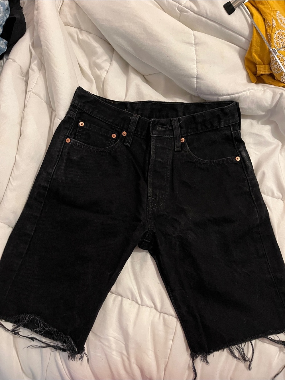 Levi's Black Denim Cutoff Jean Shorts